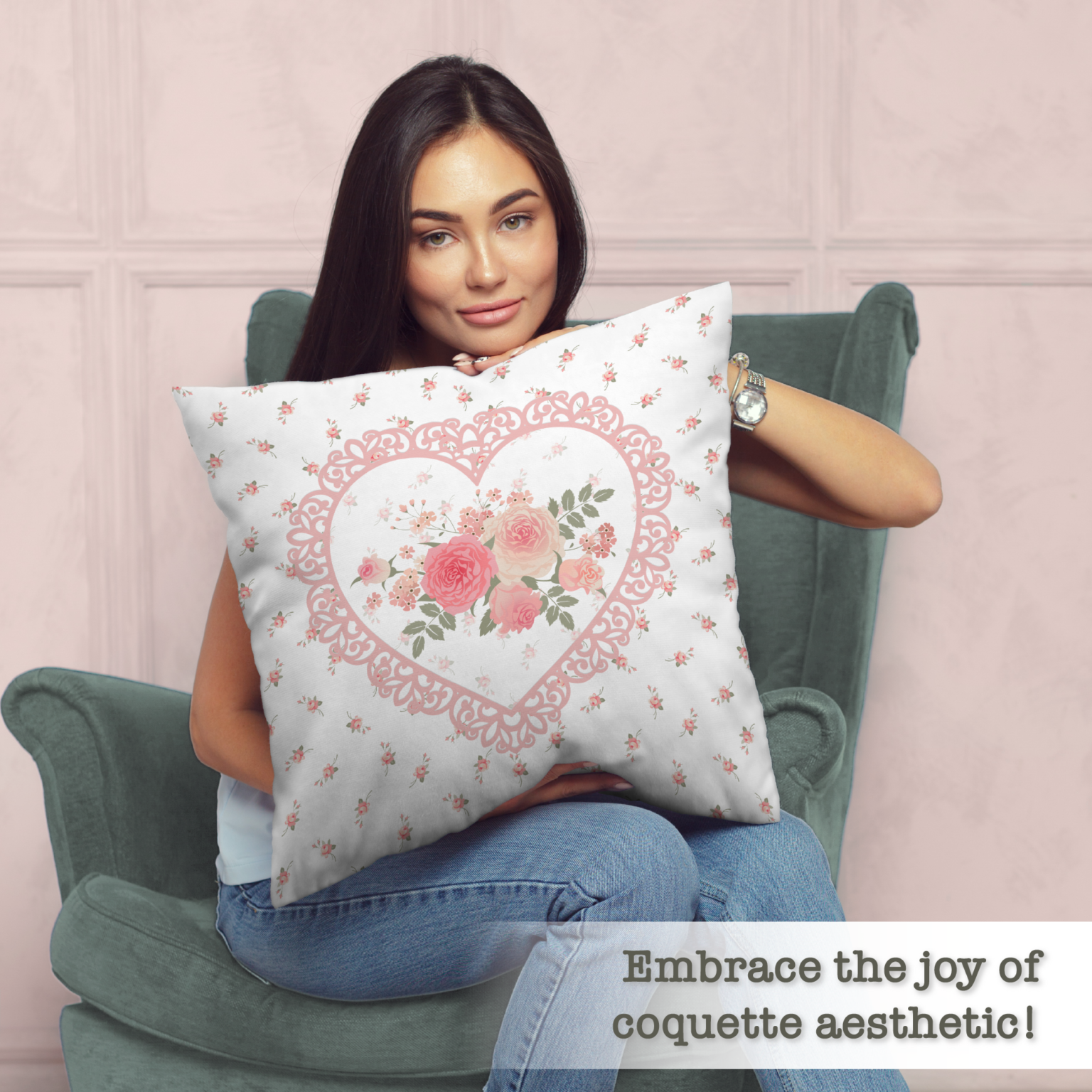 Coquette - Fata pe fotoliu verde-01